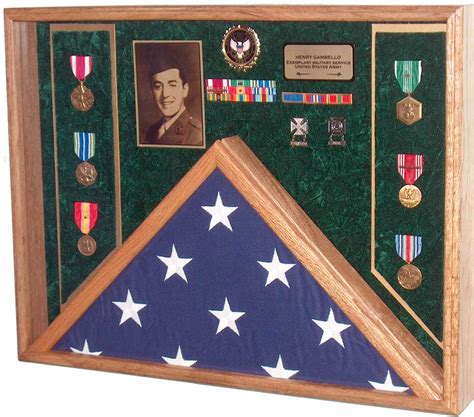 Burial Flag And Military Medal Display Case