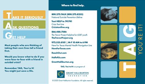Mental Health And Suicide Prevention Brochures Grant Halliburton