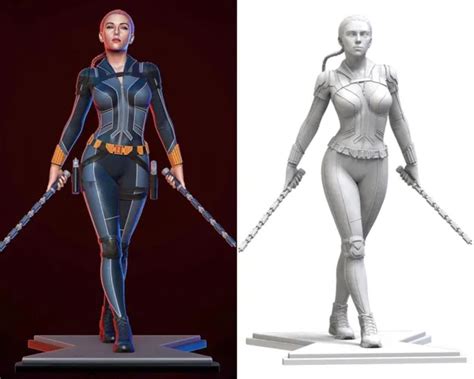 Black Widow 3d Printing Unpainted Sexy Figure Model Gk Blank Kit New In