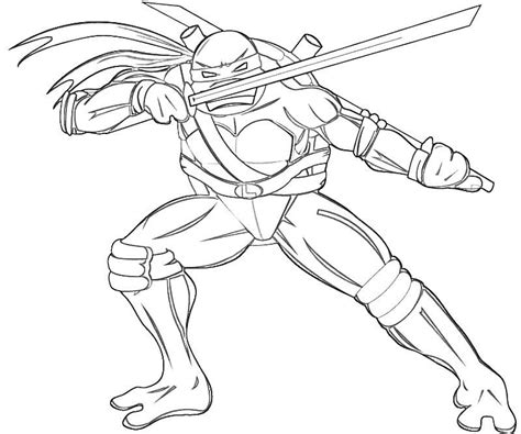 Ninja Turtle Leonardo Coloring Page Coloring Home