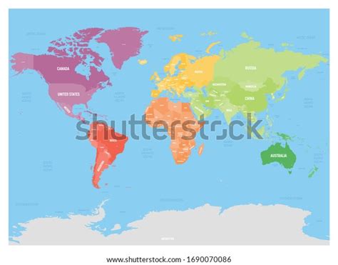 Political Map World Colorful World Mapcountries Stock Vector Royalty Images