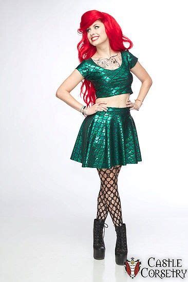 Traci Hines Modeling The Green Mermaid Crop Top And Skirt Clothes By