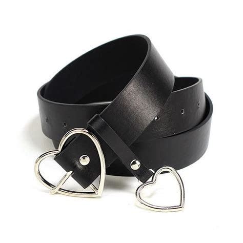 Pu Leather Women Metal Heart Buckle Corset Belt