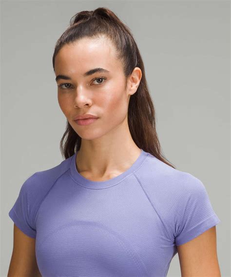 Lululemon Swiftly Tech Cropped Short Sleeve Shirt 20 Dark Lavender