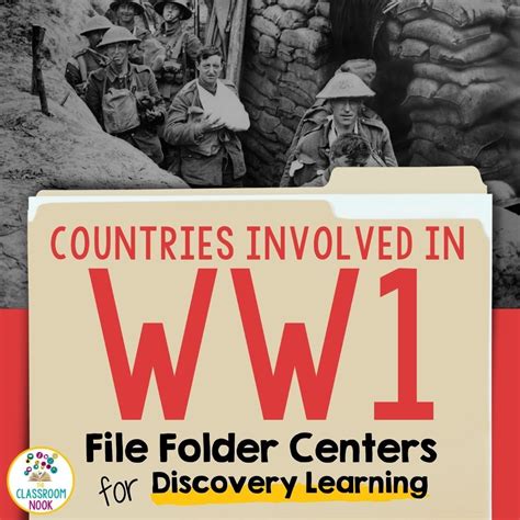 Social Studies File Folder Centers Allied And Central Powers Of World