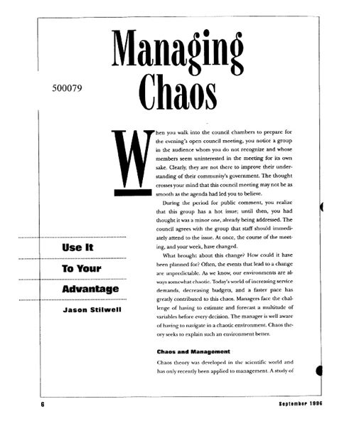 Managing Chaos