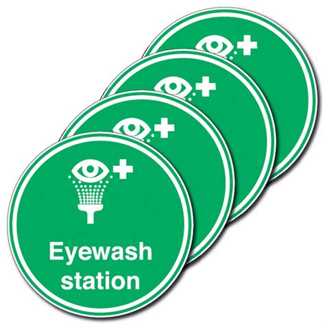 4 Pack Anti Slip Floor Signs Eyewash Station Seton