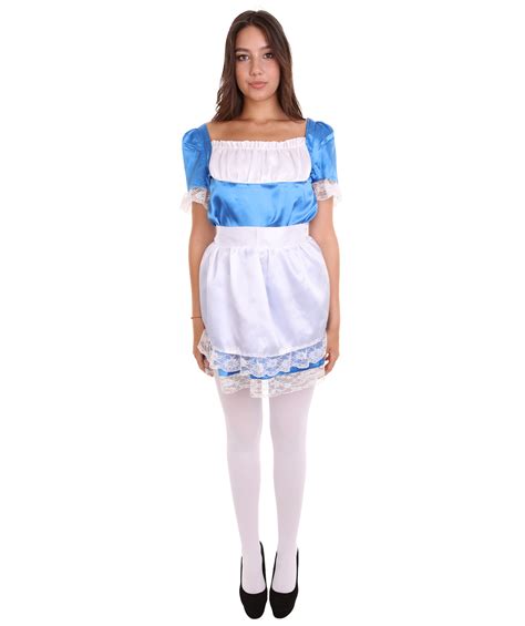 Adult Womens Traditional Uniform Maid Costume Royal Blue Cosplay