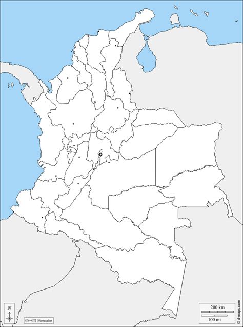 Colombia Mapa Gratuito Mapa Mudo Gratuito Mapa En Blanco Gratuito