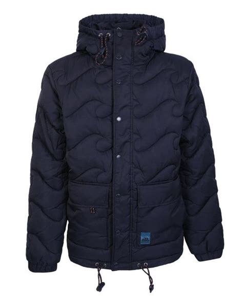 Sundek Padded Jacket By The Garment Features A Quilted Wave Motif
