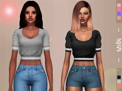 Some Cute Sporty Crop Tops Found In Tsr Category Sims 4 Female