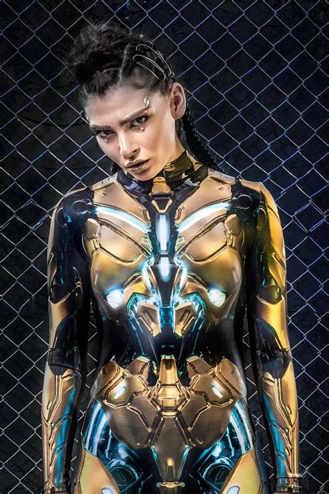 futuristic 3d printed robot armor bodysuit costume queerks™