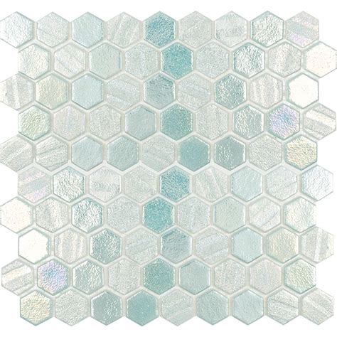 Green Hexagon Tile Vidillugrnhex Tesoro Glass Mosaic Tile Aquablu