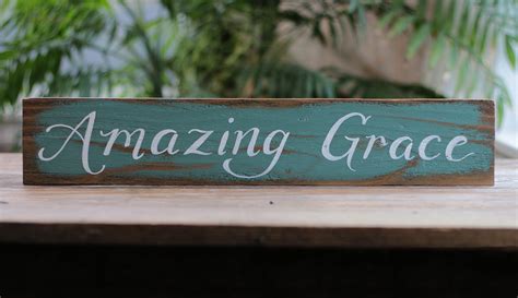 Amazing Grace Wood Sign By Our Backyard Studio Of Mill Creek Wa