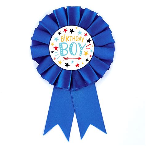 Buy Birthday Boy Blue Rosette Badge For Gbp 099 Card Factory Uk
