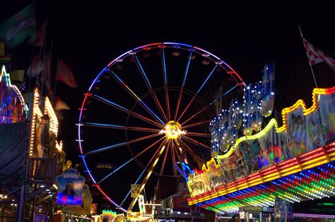 Free Images Ferris Wheel Amusement Park Long Exposure Illuminated