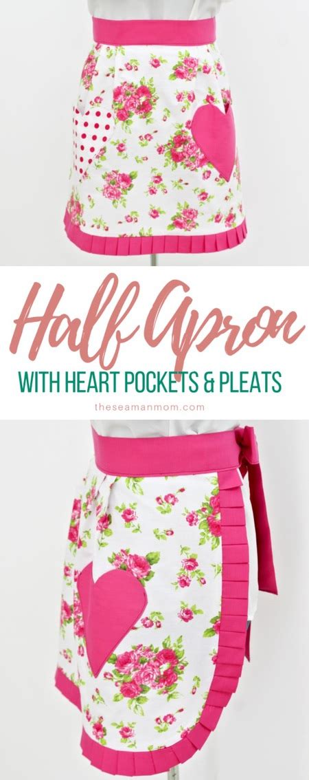 Half Apron With Heart Pockets Craftfoxes