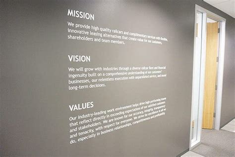 Mission Vision And Values Wall Graphic Office Wall Graphics Office