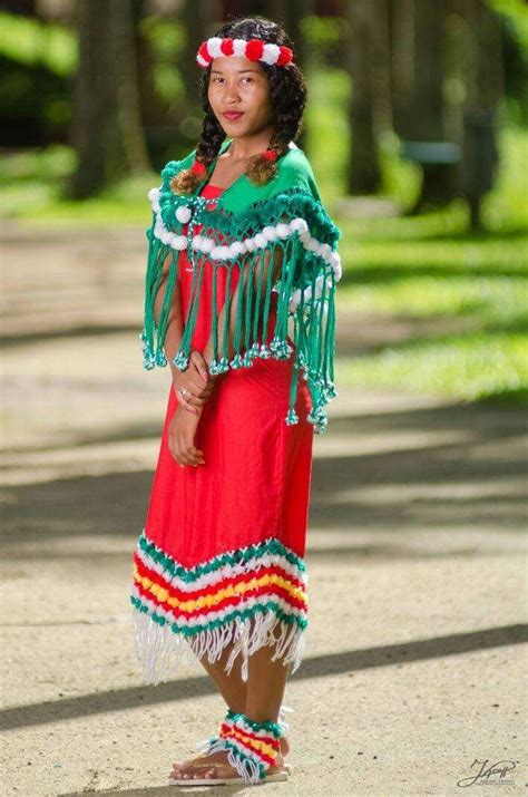 Suriname Native Woman Native Day Indiaanse Kleding Mooie Mensen