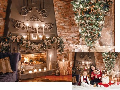 Buy Ltlyh 7x5ft Christmas Fireplace Theme Backdrop Christmas Photo