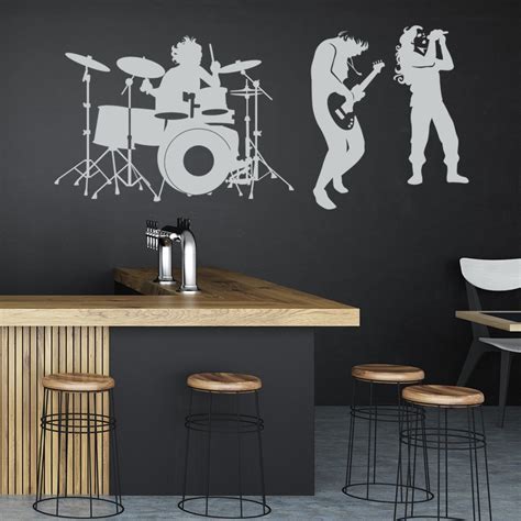 Rock Band Drum Kit Music Wall Sticker