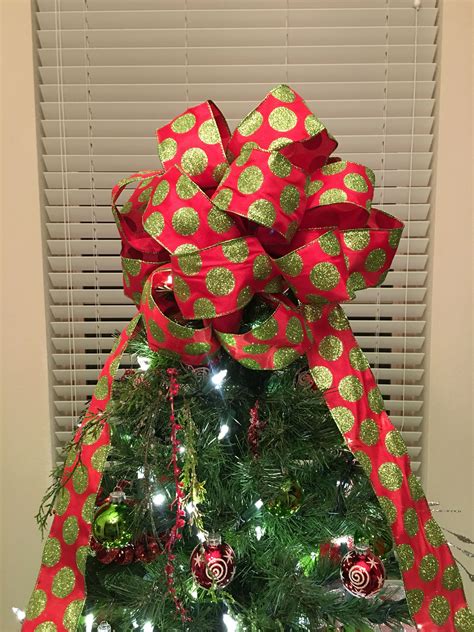 Handmade A New Tree Topper Bow For My Christmas Tree Red Ribbon With