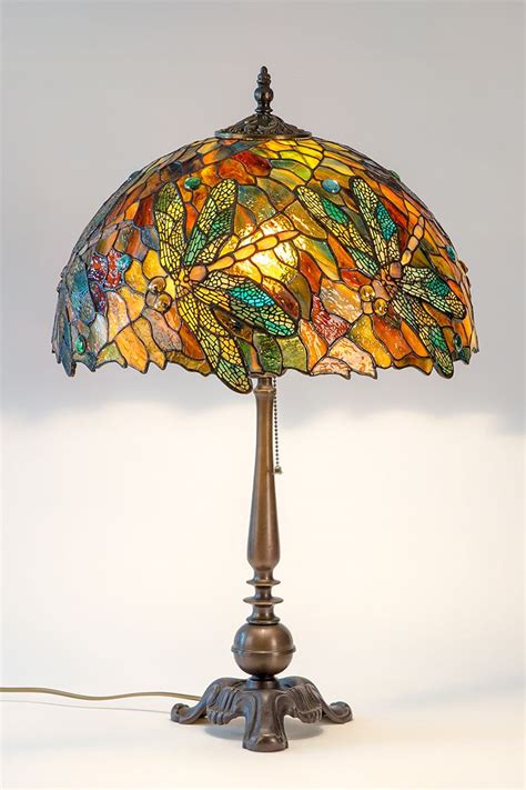 Stained Glass Lamp Dragonfly T Bronze Anniversary Ts Art Nouveau Lamp Art Nouveau Lamps