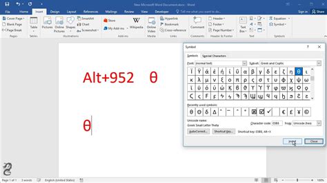 How To Type Theta Symbol In Word Youtube