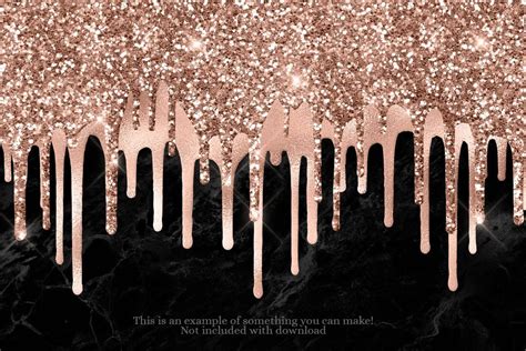 Dripping Rose Gold Clipart Rose Gold Glitter Drips Like Etsy Finland