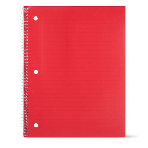 Pen Gear 1 Subject Notebook Wide Ruled 80 Sheets Red