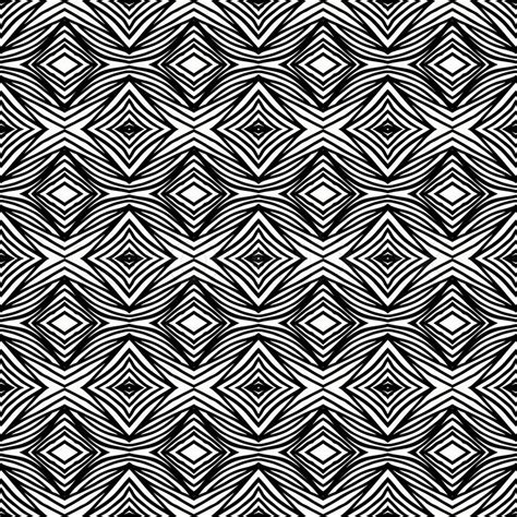 Vector Seamless Geometric Black And White Pattern With Organic Lines