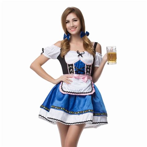 Vocole Women Sexy Beer Girl Costume Bavarian Oktoberfest Festival Carnival Party Fancy Dress In