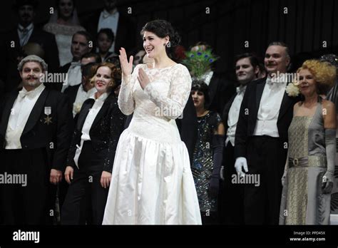 Singer Anja Harteros Takes The Audiences Applause At The Premiere Of