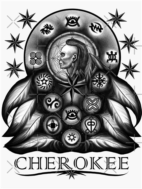 Cherokee Native American Indian Magic Symbols Sticker By Desha001