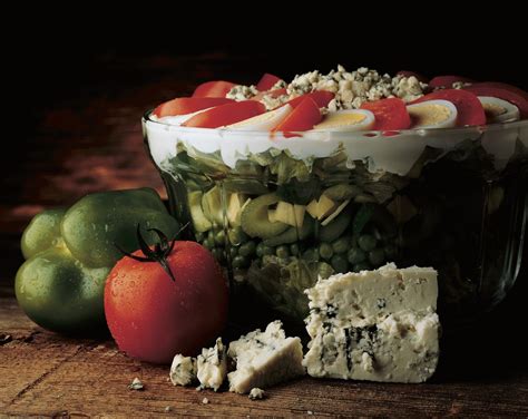 Layered Vegetable Salad With Blue Cheese Treasure Cave® Cheese Recipe Recipes Blue Cheese