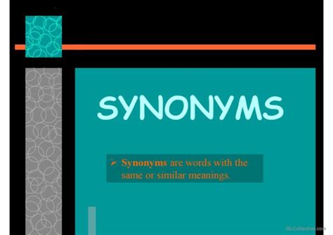 Synonyms And Antonyms English Esl Powerpoints