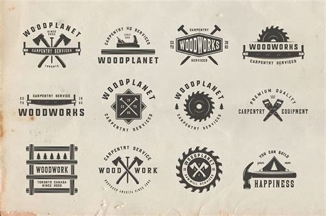Vintage Carpentry Emblems Part 3 174772 Logos Design Bundles