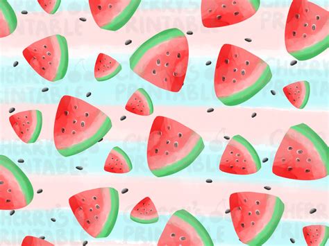 Watercolor Watermelon Digital Paper Seamless Pattern Etsy