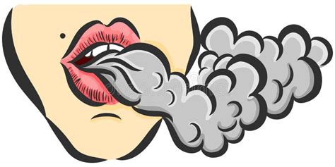 Vector Illustration With Girl And Smoke Stock Vector Illustration Of