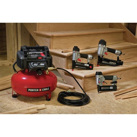 Porter Cable Pcfp3kit 3 Piece Nailer And 08 Hp 6 Gallon Oil Free