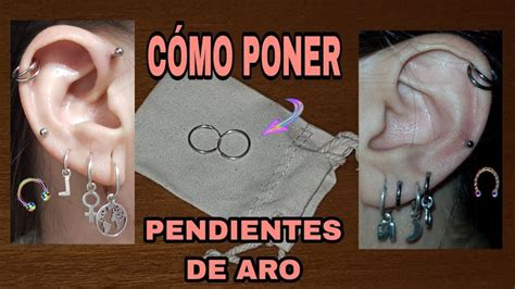 CÓMO PONER Y QUITAR PENDIENTES DE ARO ARETES OREJA Y PIERCING CÓMO