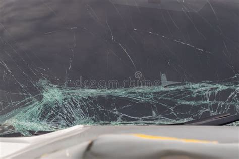 Broken Car Windshield Crash Windshield Glass The Broken And Damaged