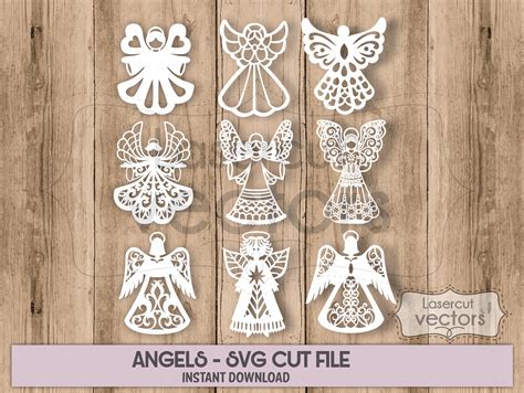 Craft Supplies And Tools Paper Party And Kids Angel Outline Svg Cut File