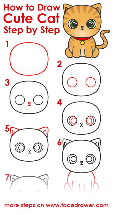 Very Easy How To Draw A Cute Cartoon Cat Easy Art For Kids Cat
