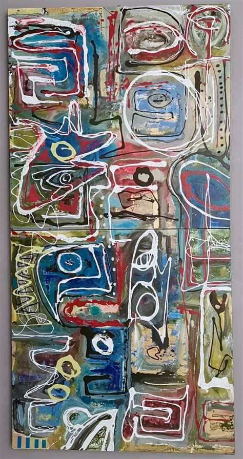 Unknown Neo Expressionist Huge French Abstract Oil Painting Color