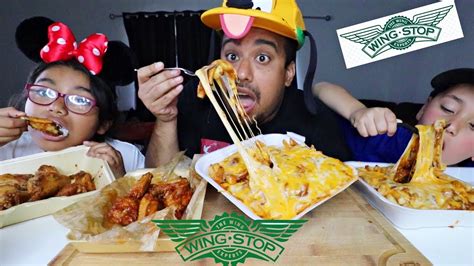 The first time i went, i got 4 cajun and 4 atomic and the 3 three… WINGSTOP & CHILI CHEESE FRIES MUKBANG/EATING SHOW | HER ...