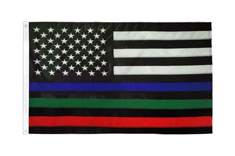 Buy Thin Blue Green Red Line Usa Flag 3x5 Ft Heavy Duty Embroidered