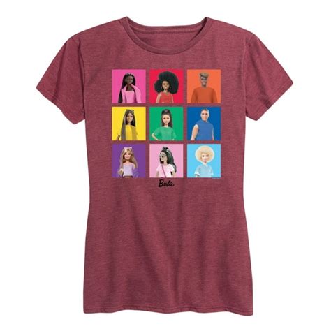 Barbie Pride Pride Squares Womens Short Sleeve Graphic T Shirt