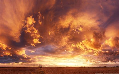 Hungarian Sunset Sky Widescreen Wallpaper Imagen Jpeg