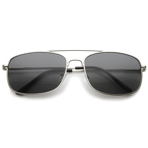 Classic Mens Square Wired Metal Aviator Sunglasses Zerouv